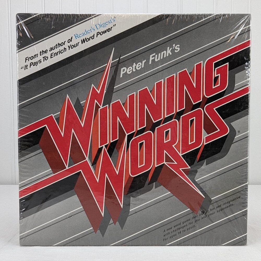 Peter Funk's Winning Words Board Game 1986 Word Game Vintage Sealed New